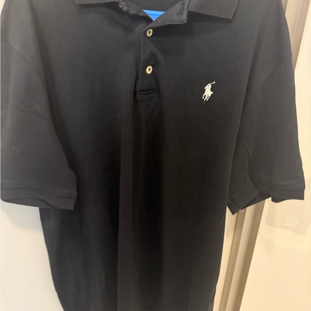 Ralph Lauren Black Polo Shirt for Men Size Medium - Picture 2 of 4